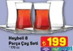 PAŞABAHÇE HEYBELİ 8 PARÇA ÇAY SETİ